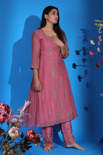 Pink Straight Kurta Set