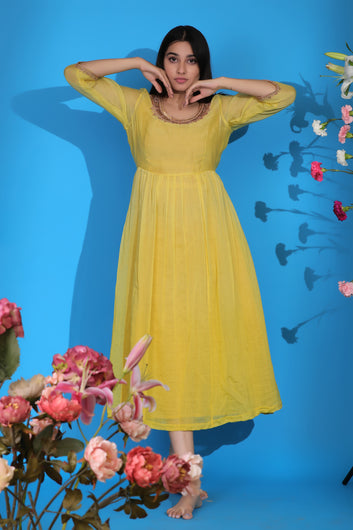 Yellow Flared Kurta Set