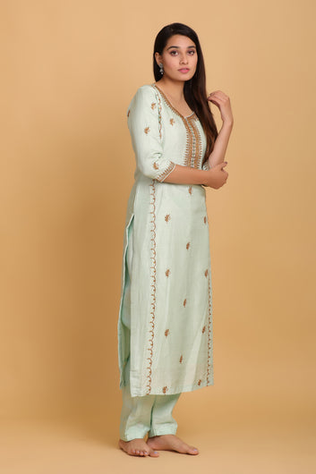 Mint Straight Kurta Set