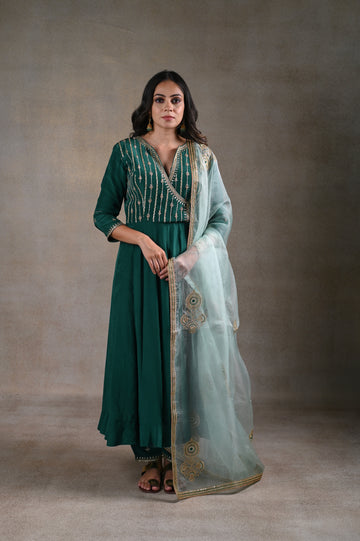 Dark green arzu kurta set
