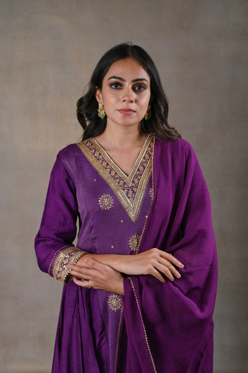 PURPLE KURTA SET