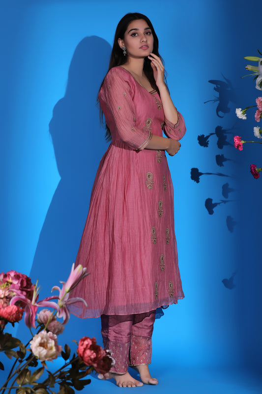 Pink Straight Kurta Set