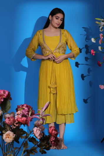 Yellow Tie-Up Kurta Set