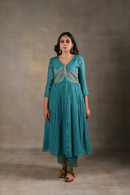 Cerulean flared kurta set