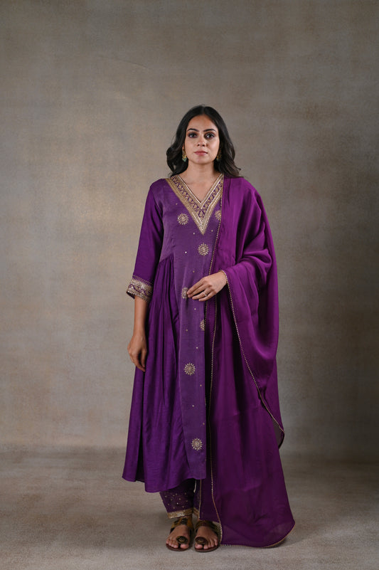 PURPLE KURTA SET