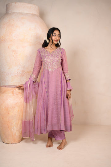 LILAC PANELLED KURTA SET