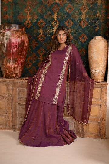 MULBERRY EMBROIDERED SKIRT SET