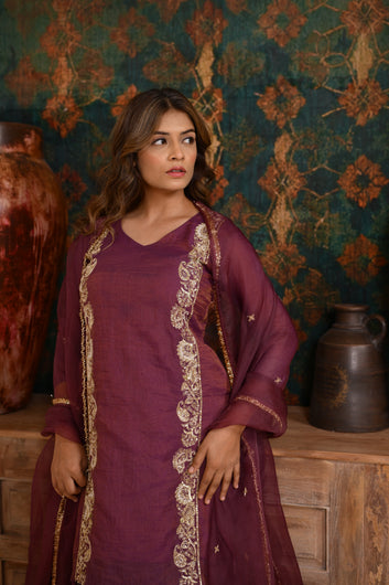 MULBERRY EMBROIDERED SKIRT SET