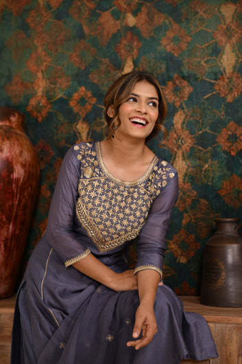 RASPBERRY EMBROIDERED KURTA SET